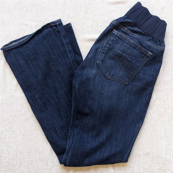Gap 1969 Maternity Bootcut Jeans - Dark Wash‎ - Under Belly Stretch - Picture 1 of 10